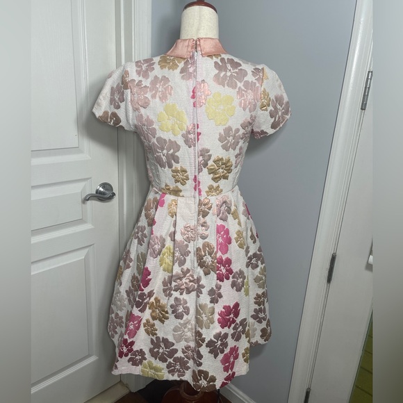 ModCloth Pink Metallic Floral Jacquard Dress – Size M - Picture 3 of 4